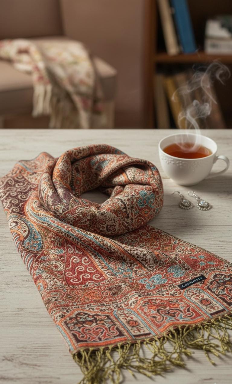 Crimson Imperial Heritage Premium Pashmina Shawl