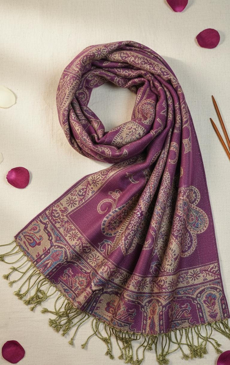 Plum Blossom Heritage Premium Pashmina Shawl