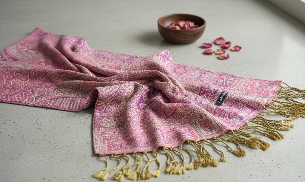 Rose Mosaic Heritage Premium Pashmina Shawl
