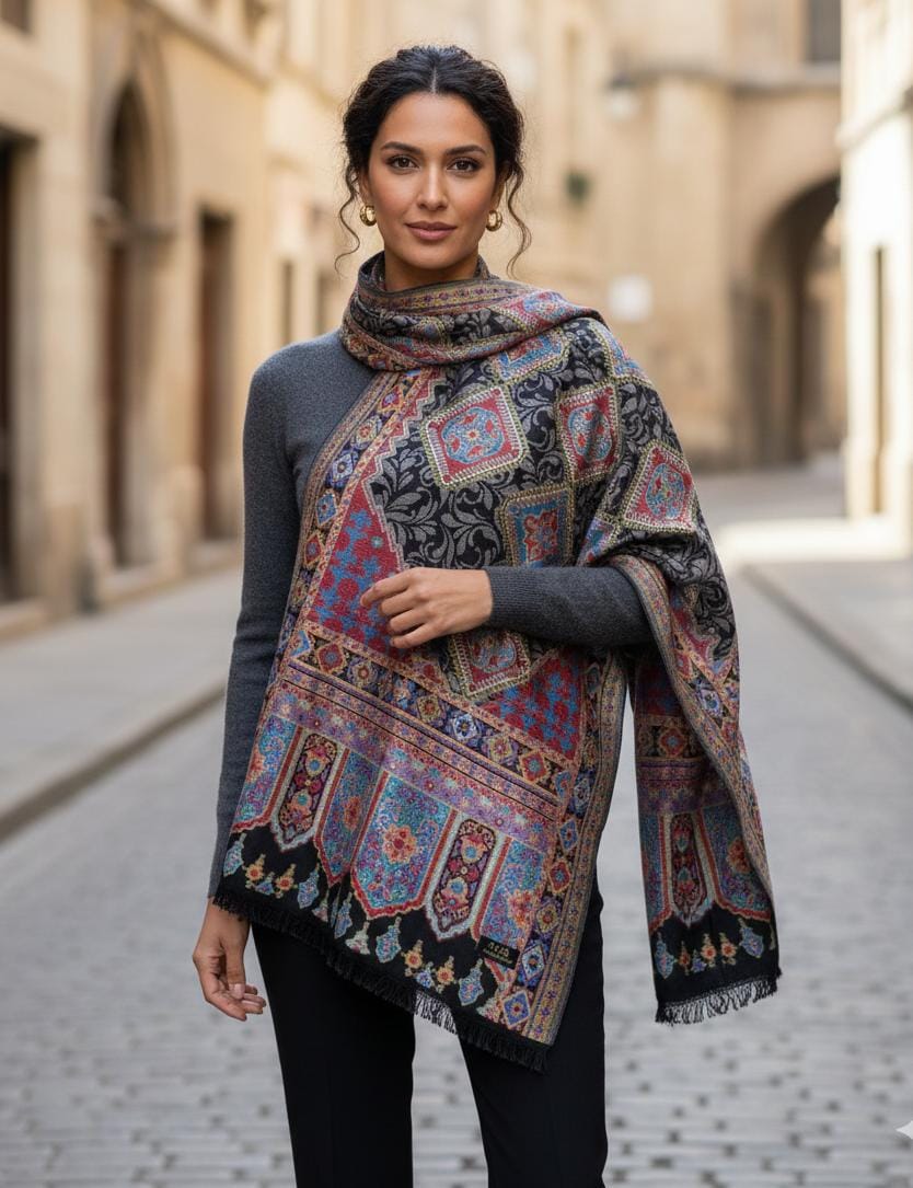 Jewel Mosaic Heritage Kaani Pashmina Shawl