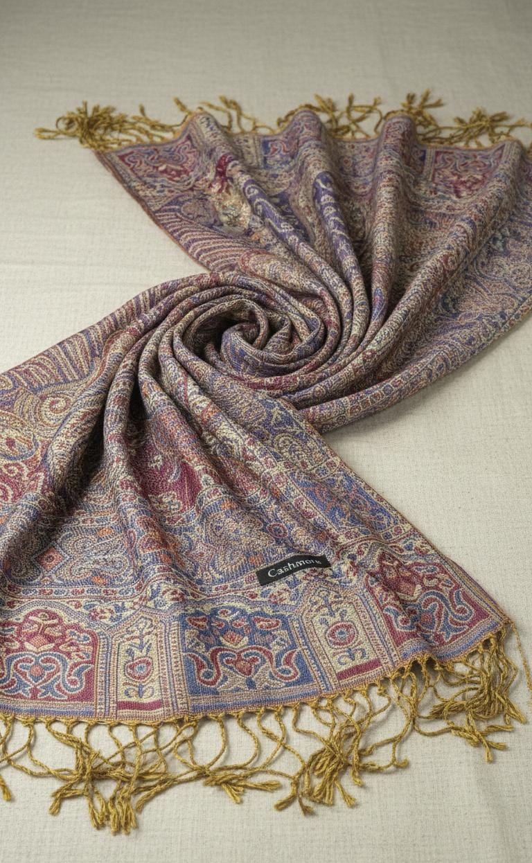 Regal Amethyst & Gold Premium Pashmina