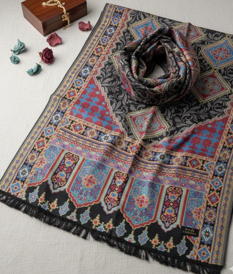 Jewel Mosaic Heritage Kaani Pashmina Shawl