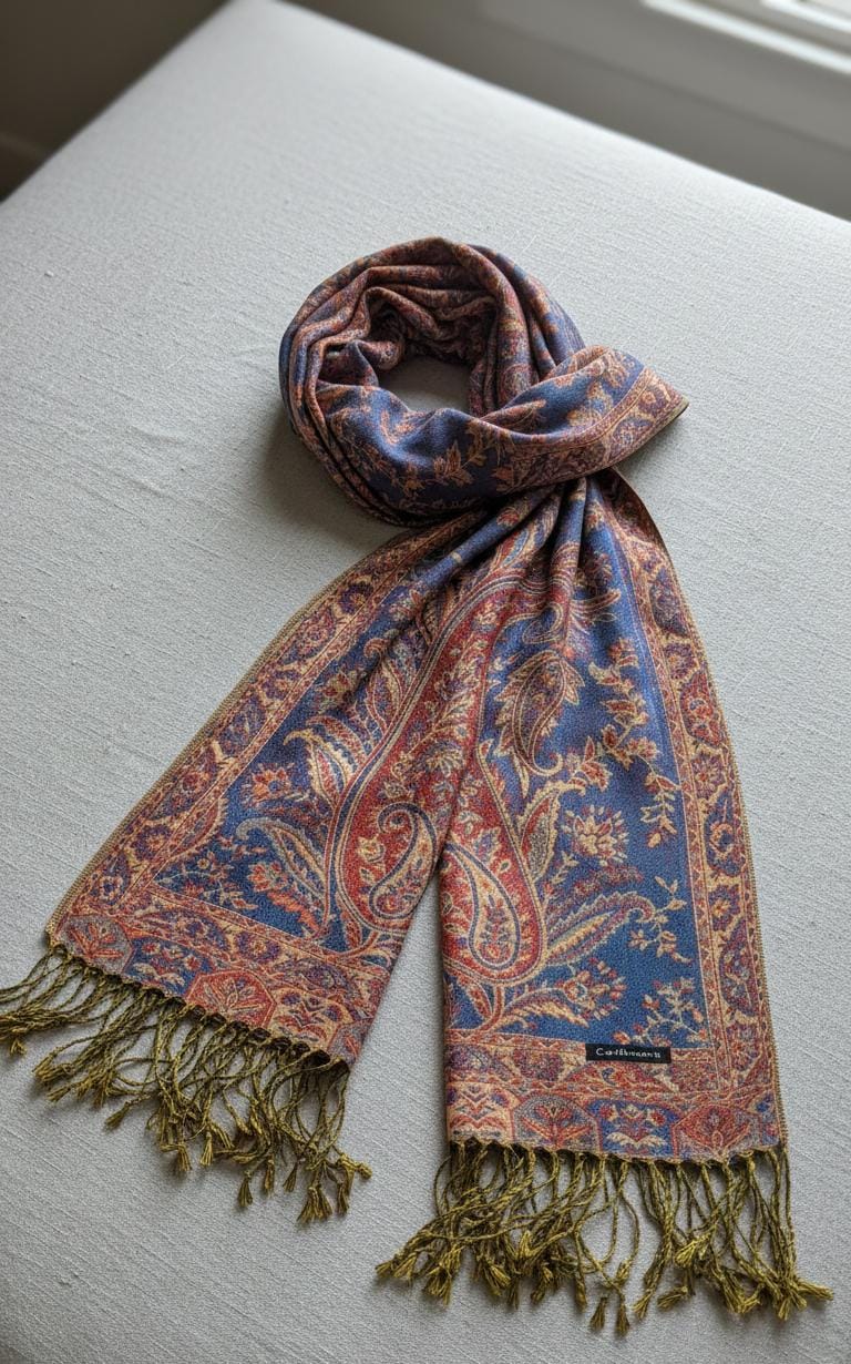 Midnight Rust Heritage Premium Pashmina Shawl