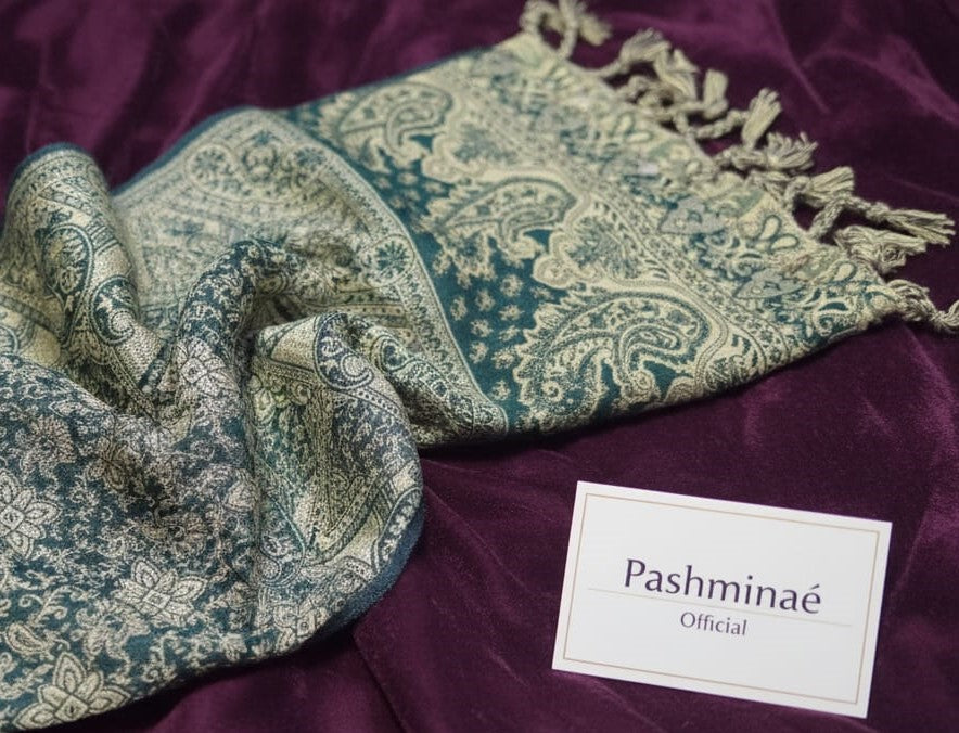 Emerald Moss Imperial Jacquard Pashmina Shawl