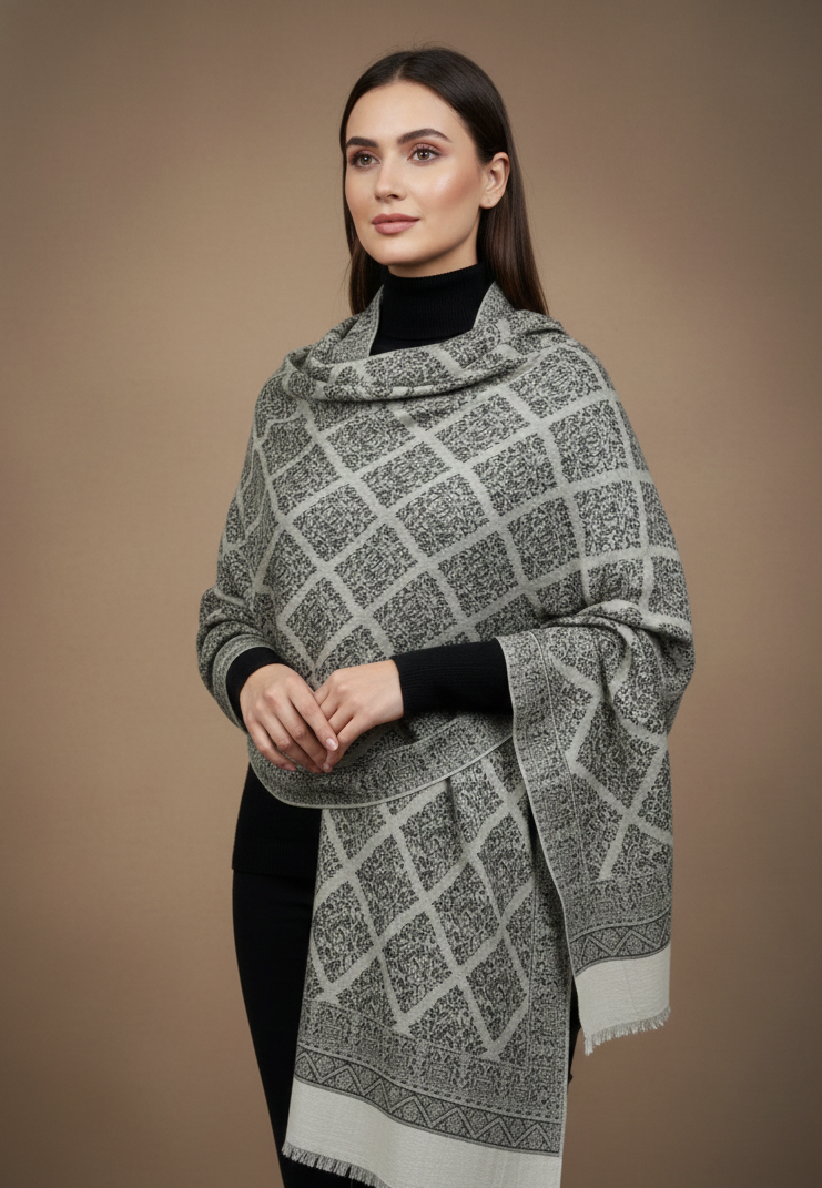 Kastoori Diamond Reversible Weave Shawl