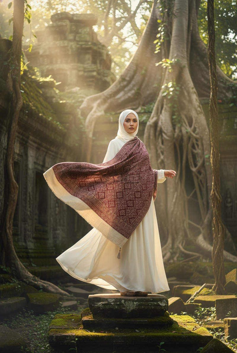 Kastoori Zareen Reversible Ruby Shawl