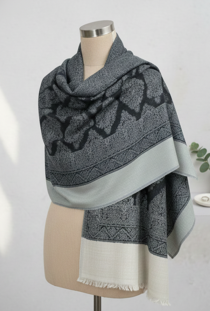 Kastoori Zari Reversible Forest Shawl