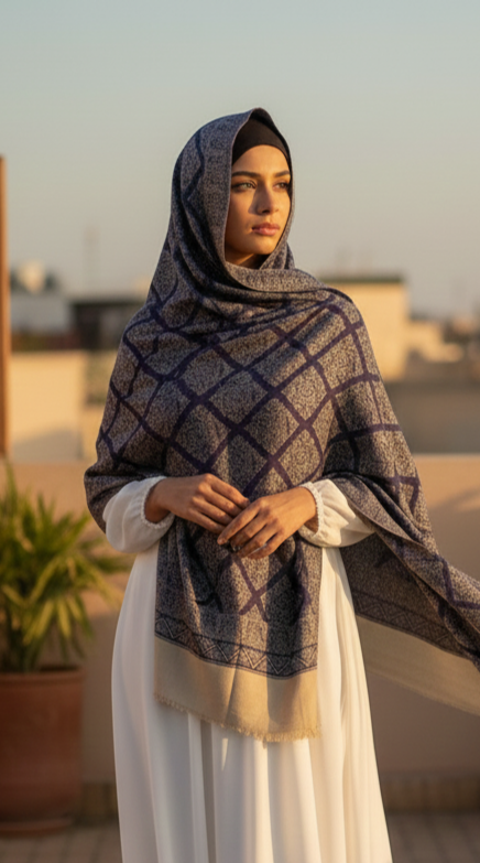Kastoori Neelam Reversible Diamond Shawl