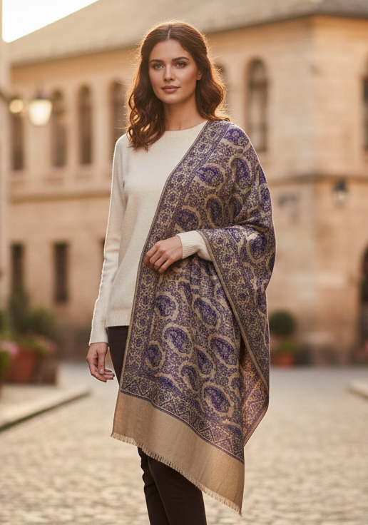 Kastoori Neelam Reversible Diamond Shawl